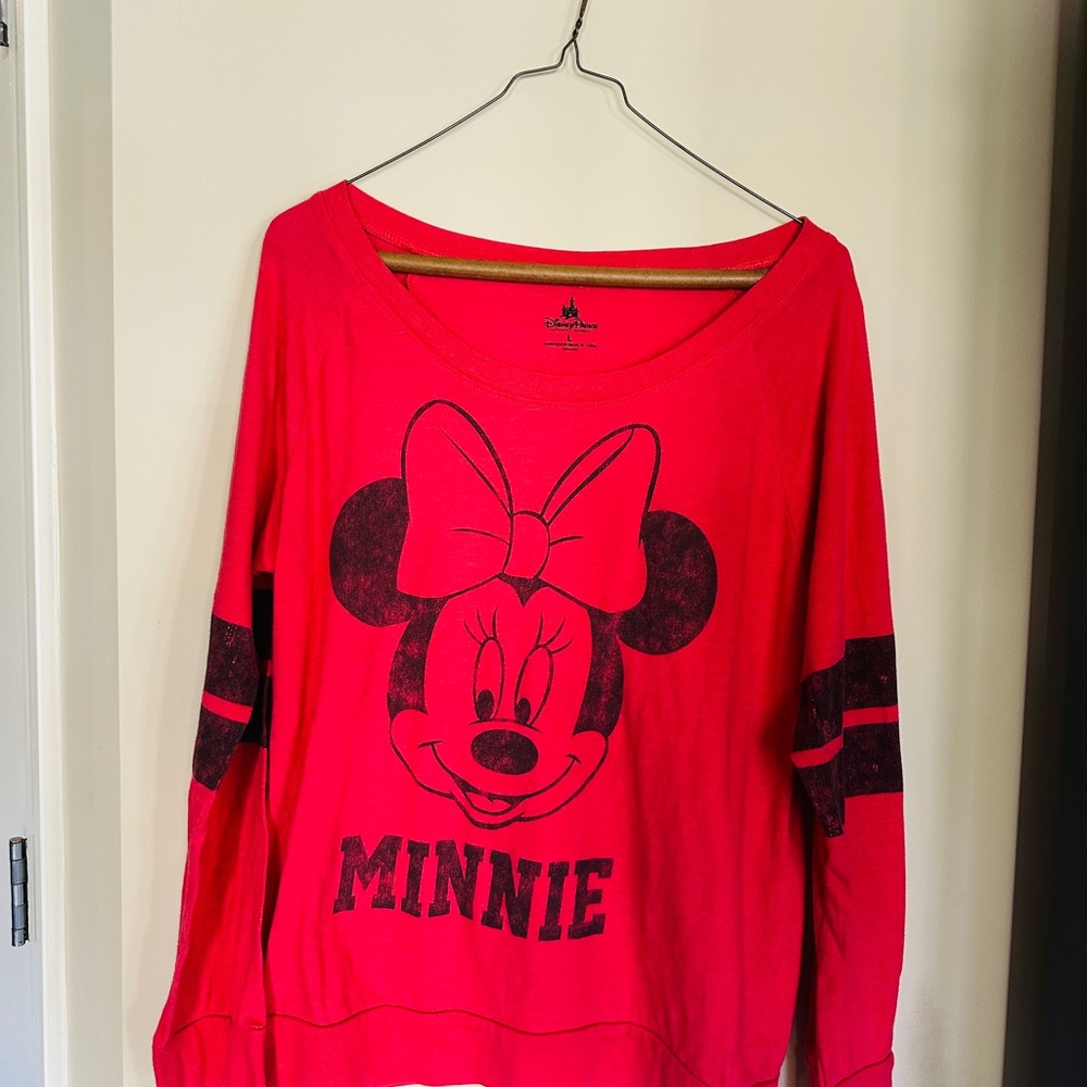 Authentic Disney World Minnie Mouse Red Long Sleeve Tee